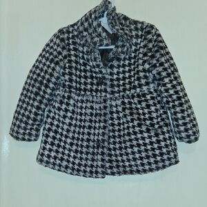 Nannette Houndstooth Kids Pea Coat